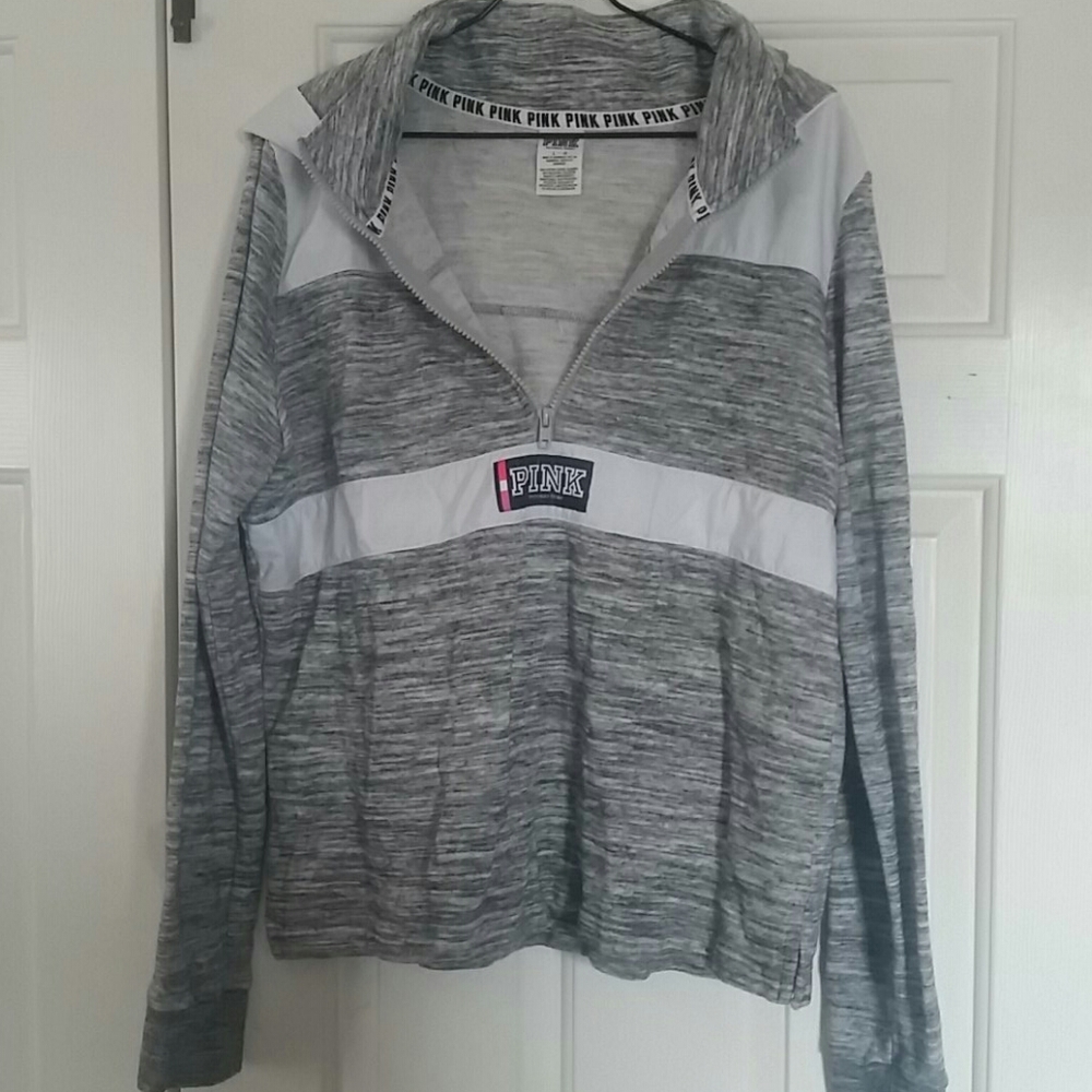 PINK Zippered Hoodie size Large